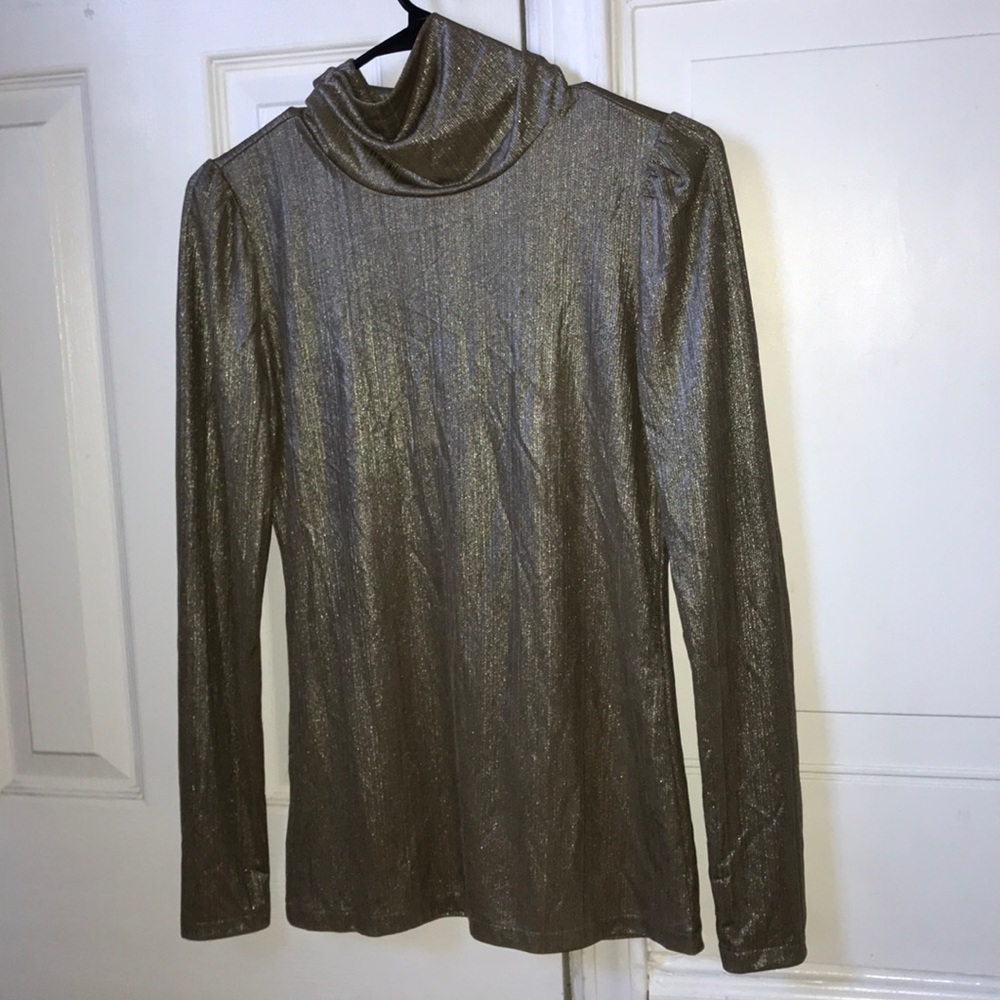 Ann Taylor Bronze ribbed turtleneck